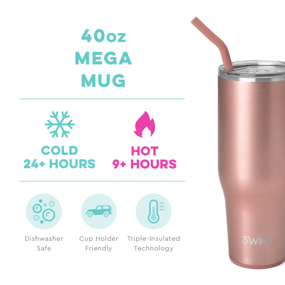 Shimmer Rose Gold Mega Mug (40oz)