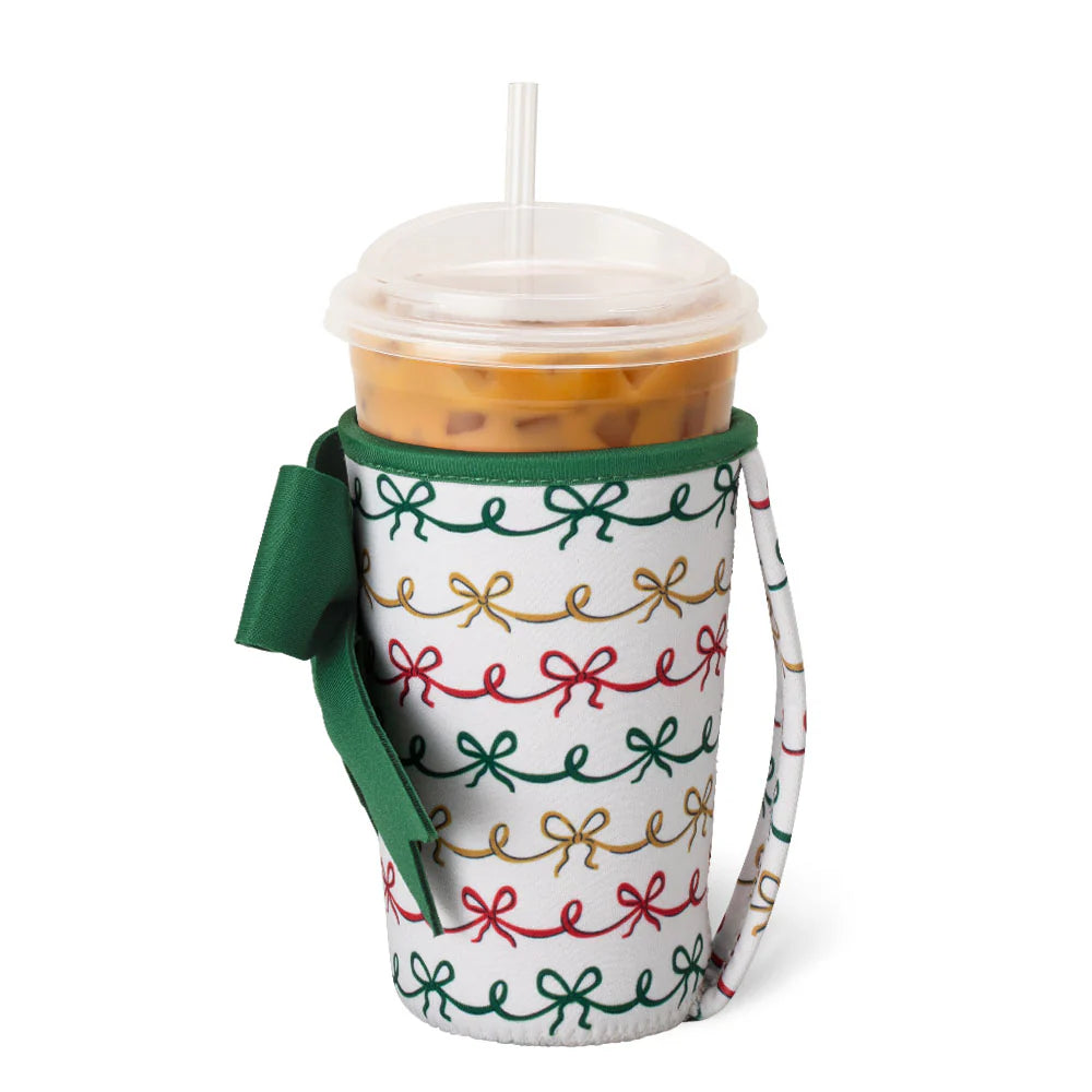 Christmas Bows Medium Iced Cup Coolie