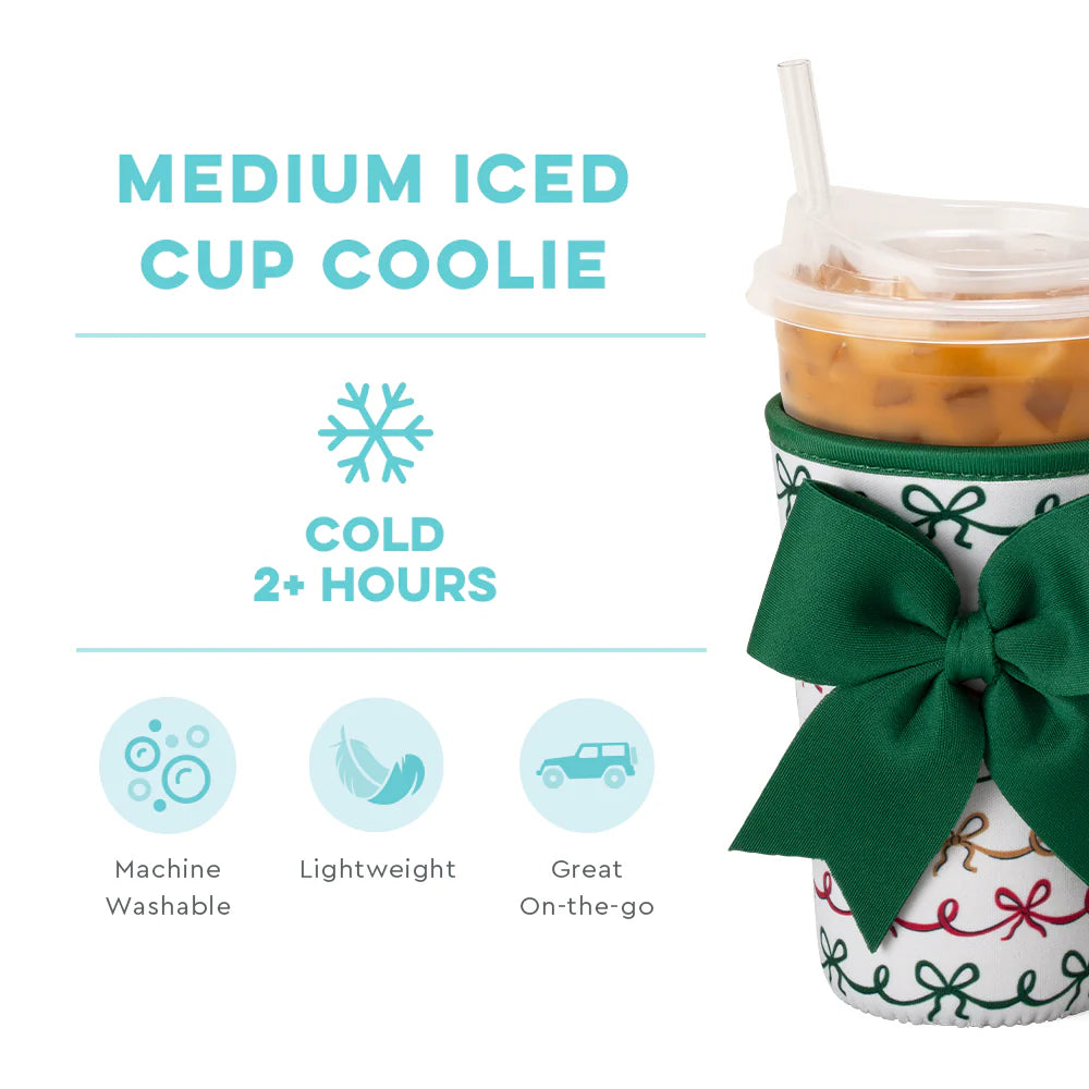 Christmas Bows Medium Iced Cup Coolie
