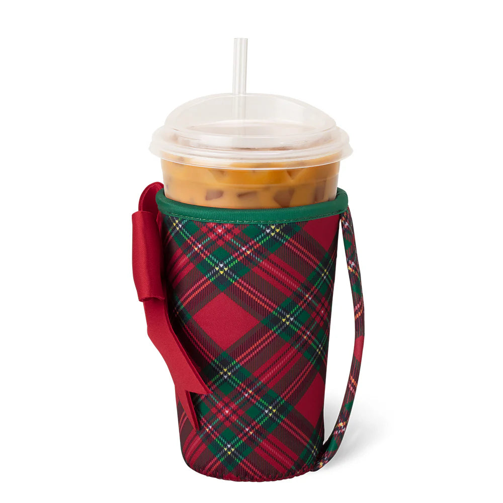 Christmas Plaid Medium Iced Cup Coolie