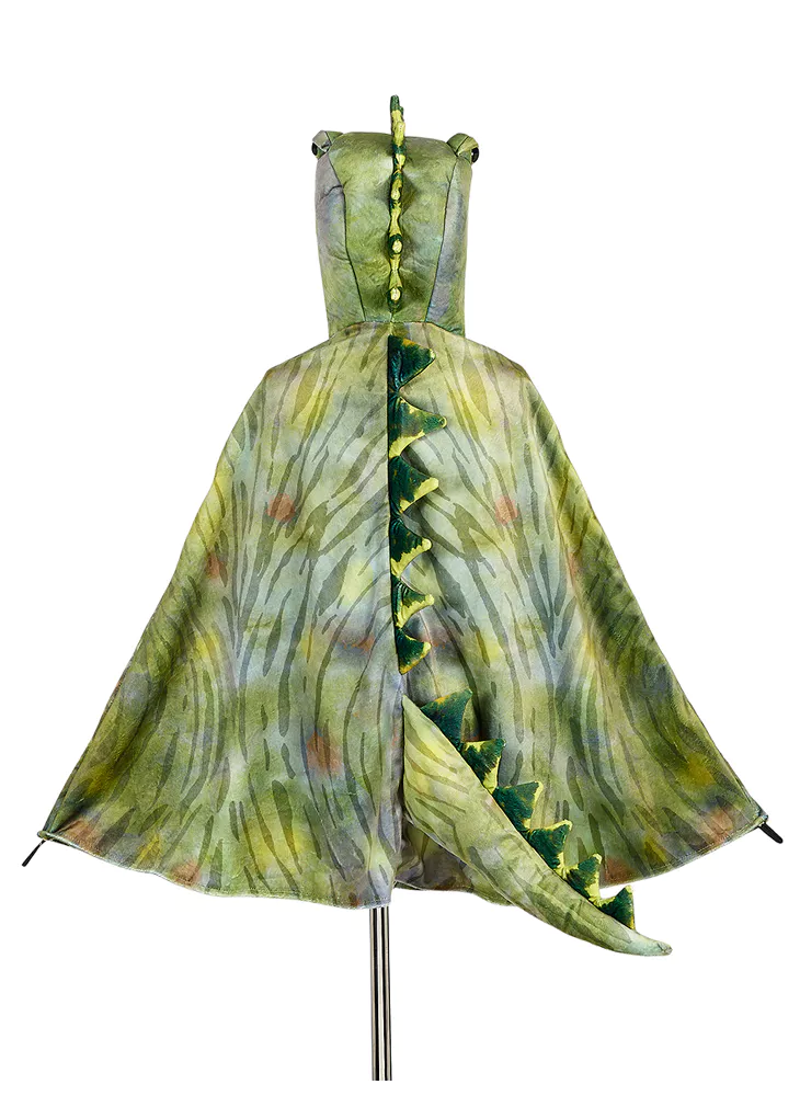 T rex Green Dragon Costume Cape for Kids - Carnival & Festive Use - sz 4–7 yrs