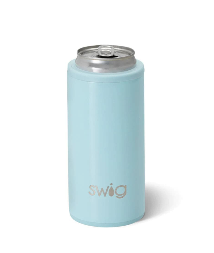 Shimmer Aquamarine Skinny Can Cooler (12oz)