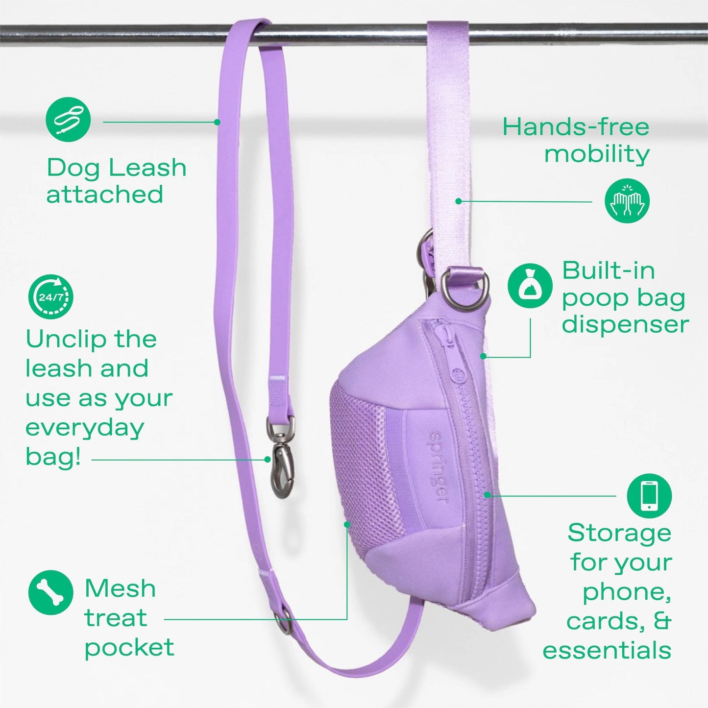 The Hands-Free Dog Sling Bag with Leash