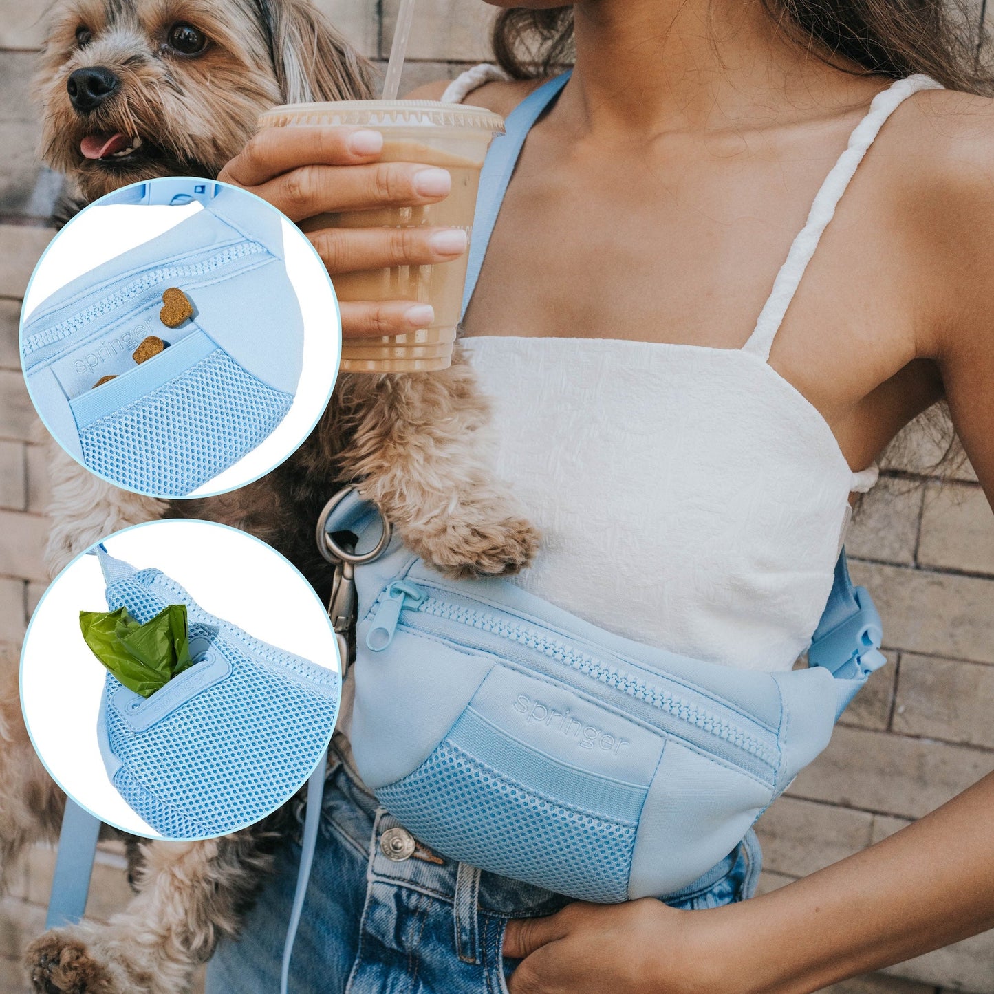 The Hands-Free Dog Sling Bag with Leash