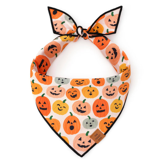 Jack-o’-Lanterns Reversible Halloween Dog Bandana: Large