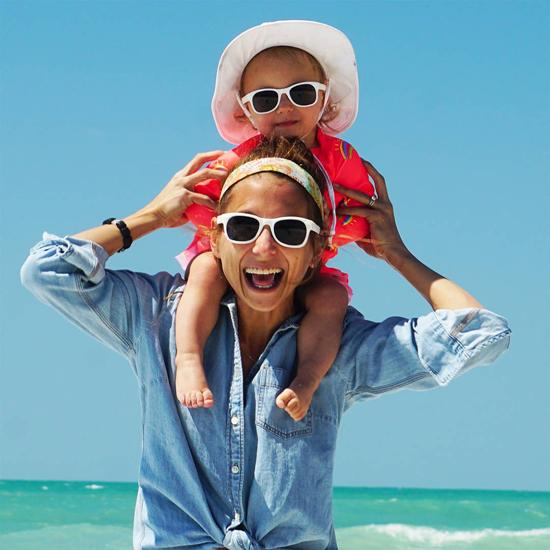 White Sunglasses: Grey Polarized Lens / Baby (Ages 0-2)