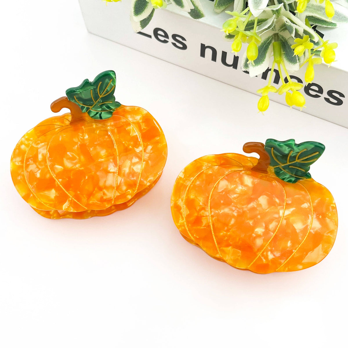 Orange Pumpkin Hair Claw Clip, Vegetable Hair Accessories
