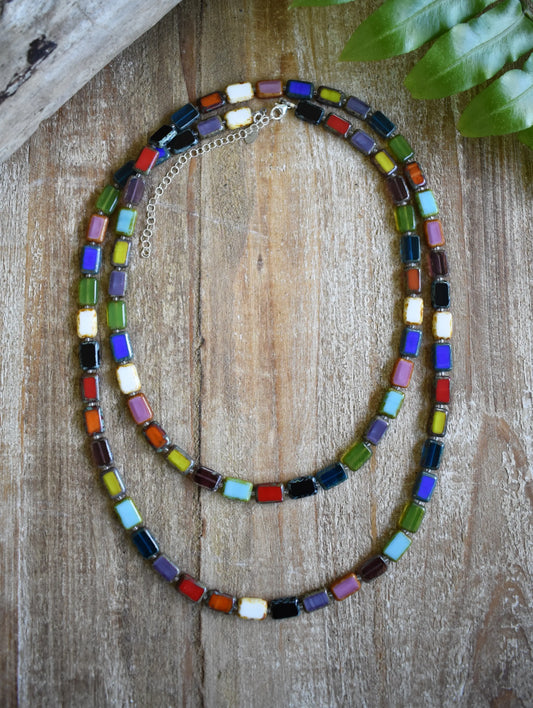Rainbow Mix 44" Long Beaded Convertible Bracelet/Necklace