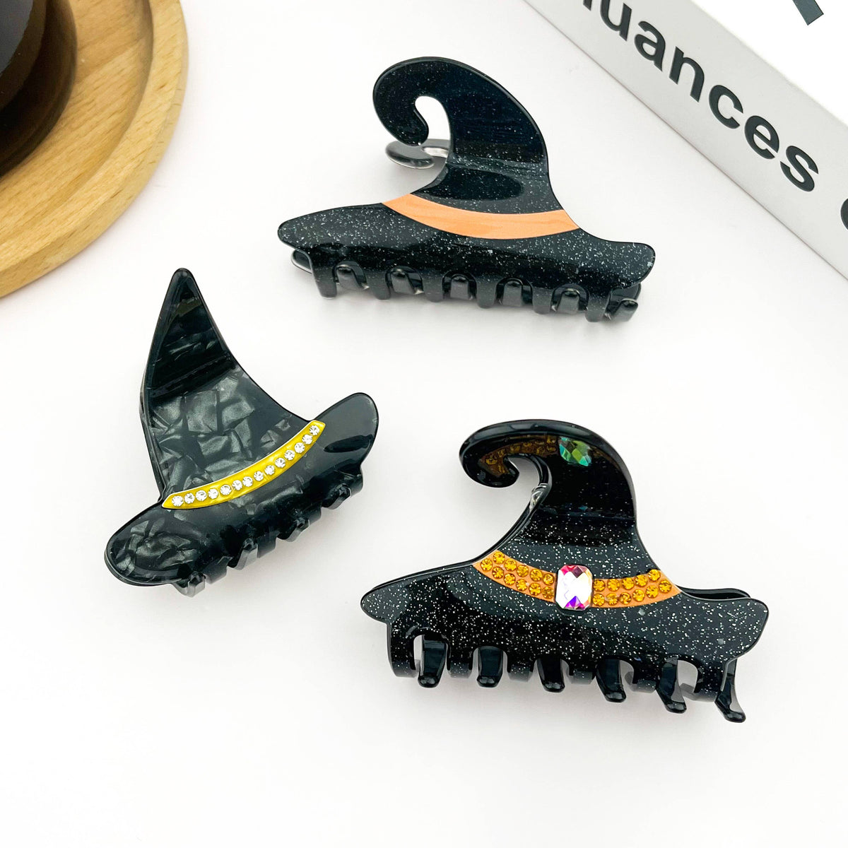 Black Witch Hat Hair Claw Clip, Halloween Hair Accessories