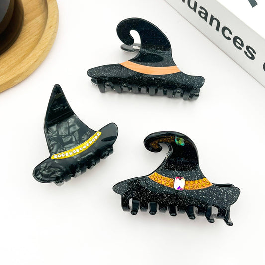 Black Witch Hat Hair Claw Clip, Halloween Hair Accessories