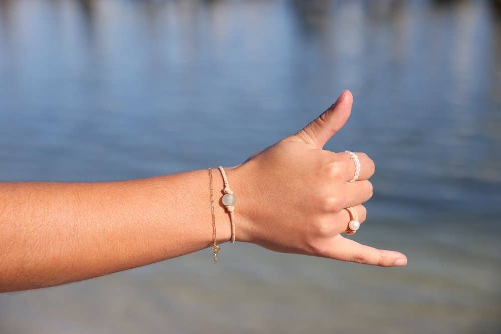 Recycled Sea Glass Leather Bracelet: 8" / Assortment