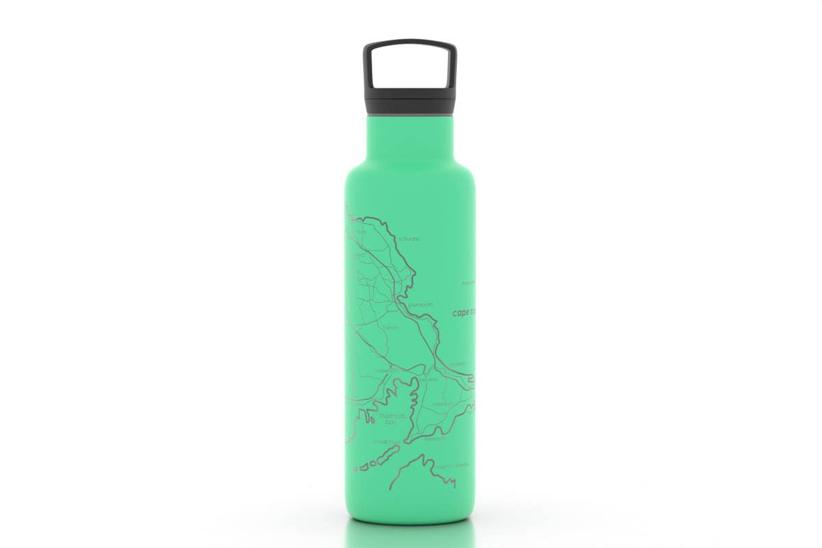 Cape Cod MA Map 21 oz Insulated Water Bottle: Midnight Blue