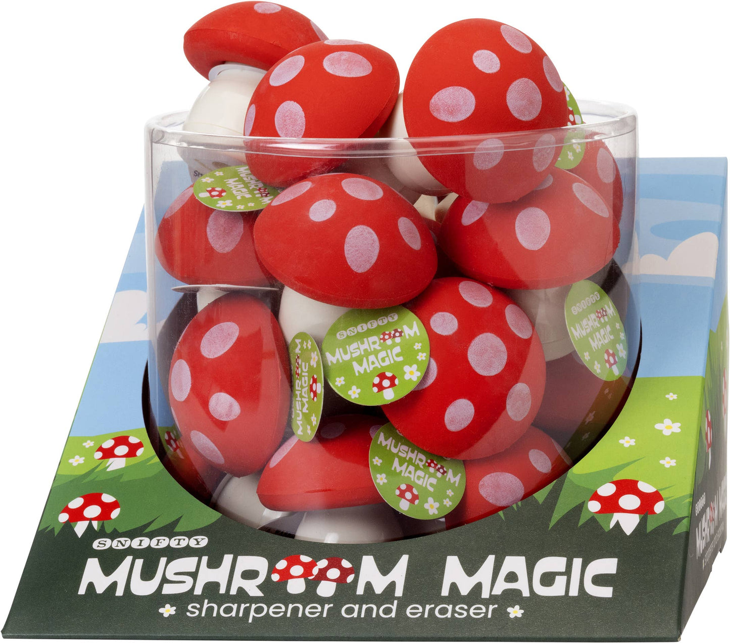 Mushroom Magic Sharpener+Eraser Display of  20