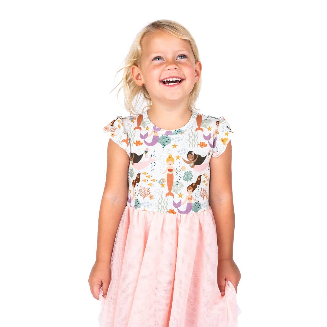 Making Waves Mermaids Girl Tulle Dress Bamboo Kids Clothing: 18-24M