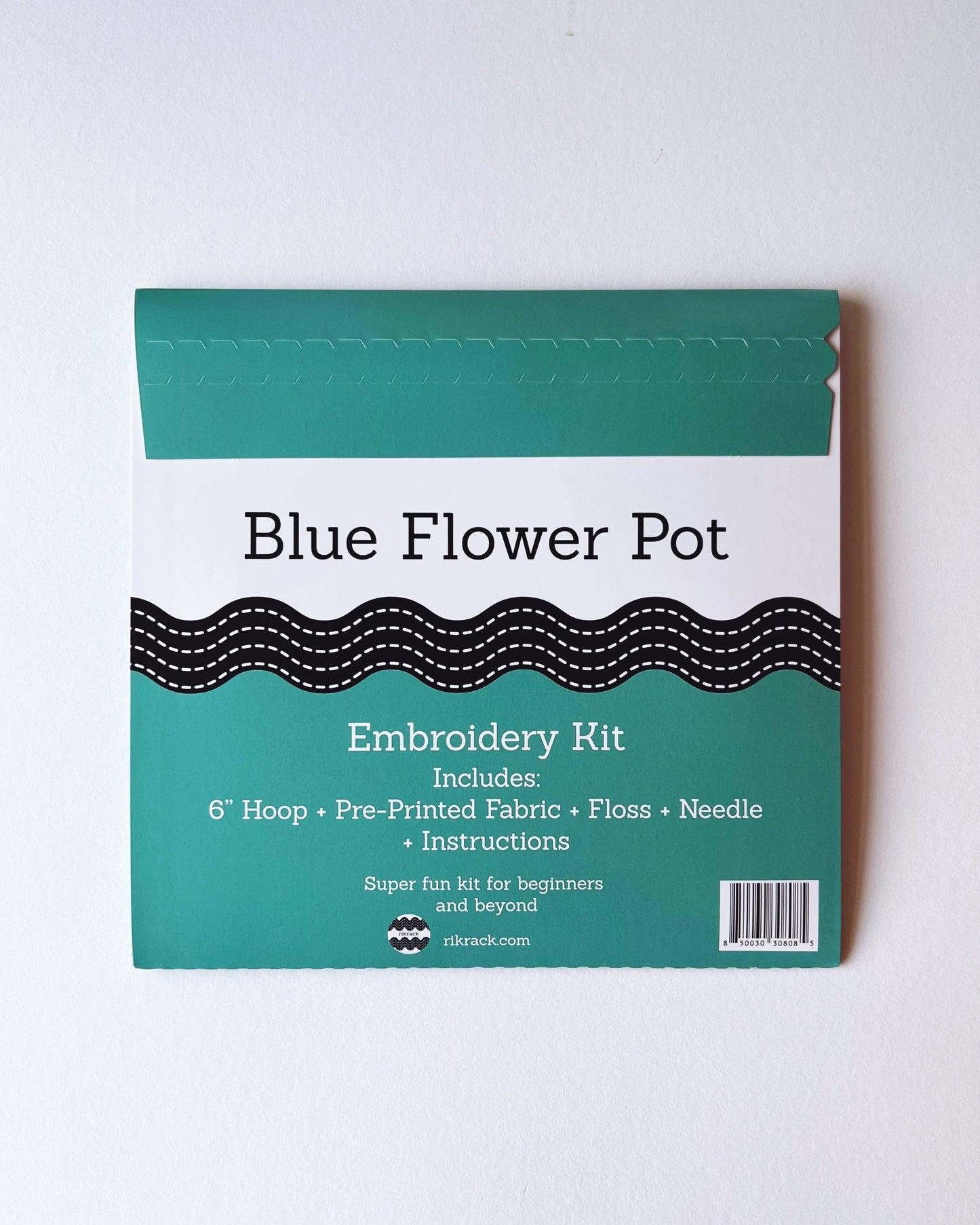 Blue Flower Pot Embroidery Kit