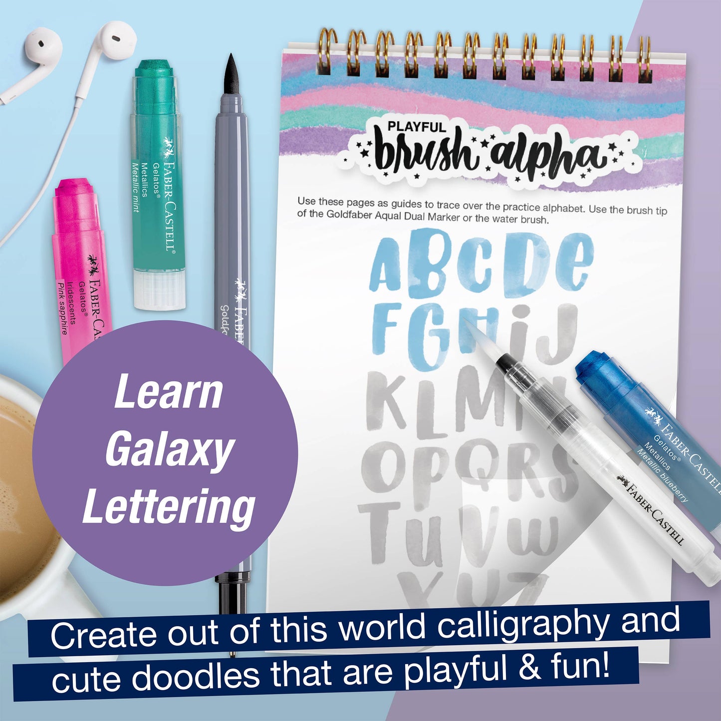 Learn Brush Galaxy Hand Lettering Kit for Beginners