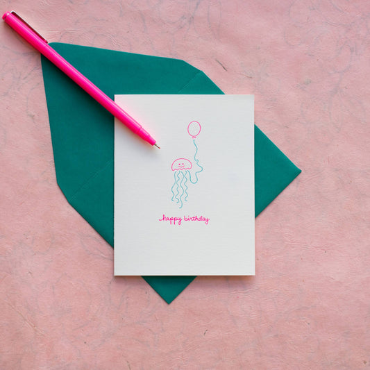 Jellyfish Birthday Greeting Card