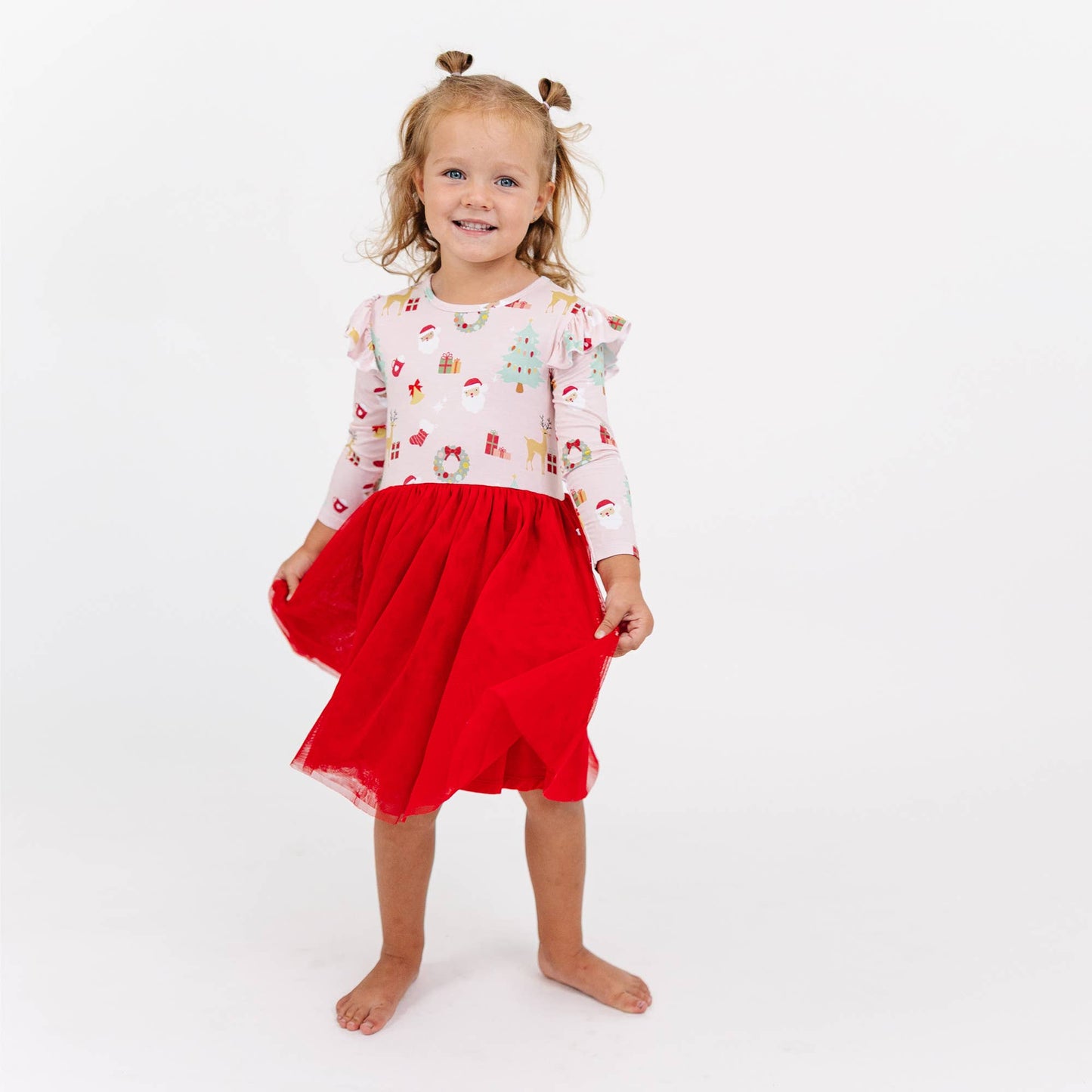 Sugar Plum Bamboo Tulle Dress: Red/Multi / 6-12M