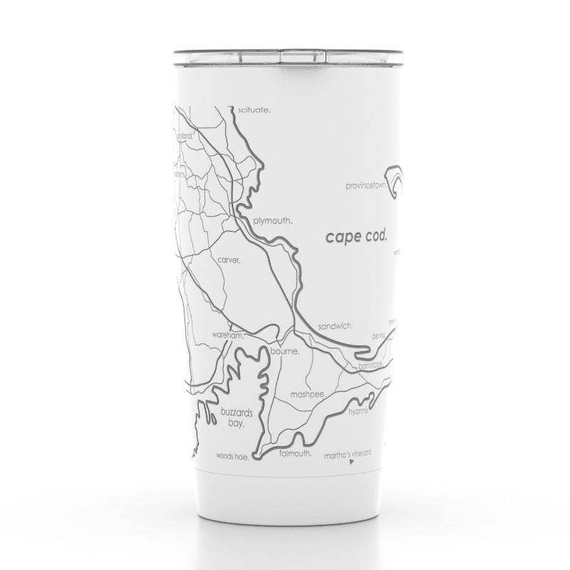 Cape Cod MA Map 20 oz Insulated Pint Tumbler: Midnight Blue