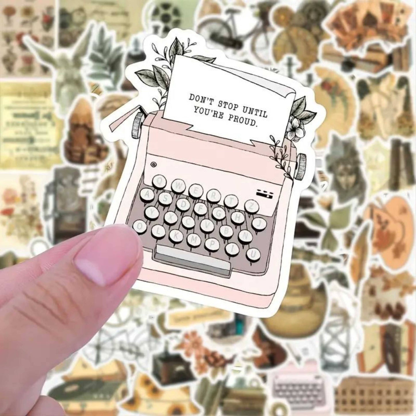 Mix of Retro Vintage Styled Stickers, Decals, Scrapbooking: 10 Stickers