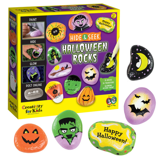 Halloween Hide & Seek Rock Painting Craft Kit for Kids