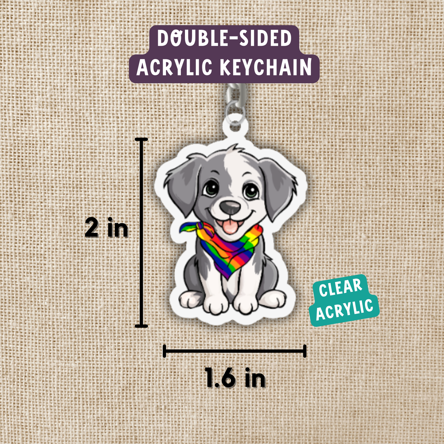 Pride Puppy Keychain