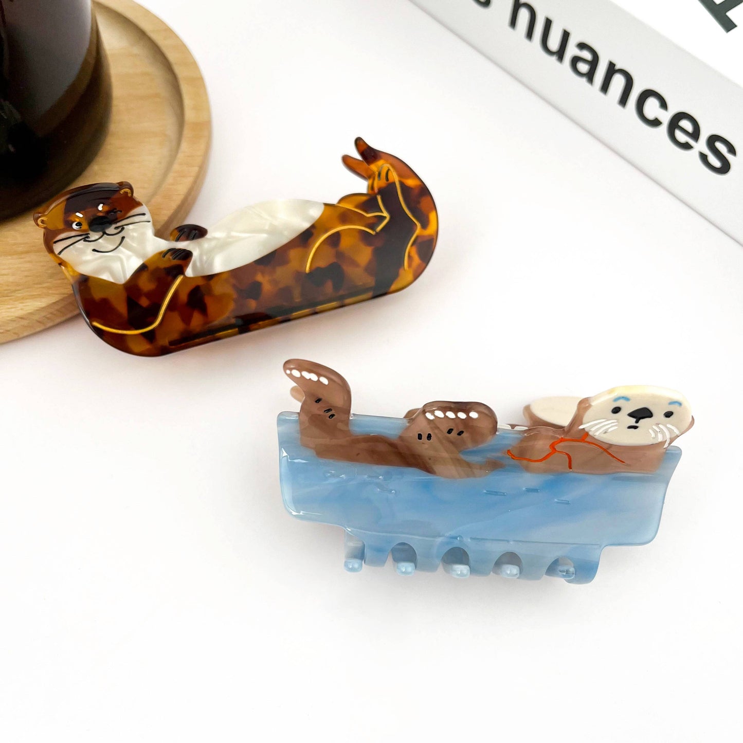 Sleeping Otter Claw Clip, Animal Hair Clip