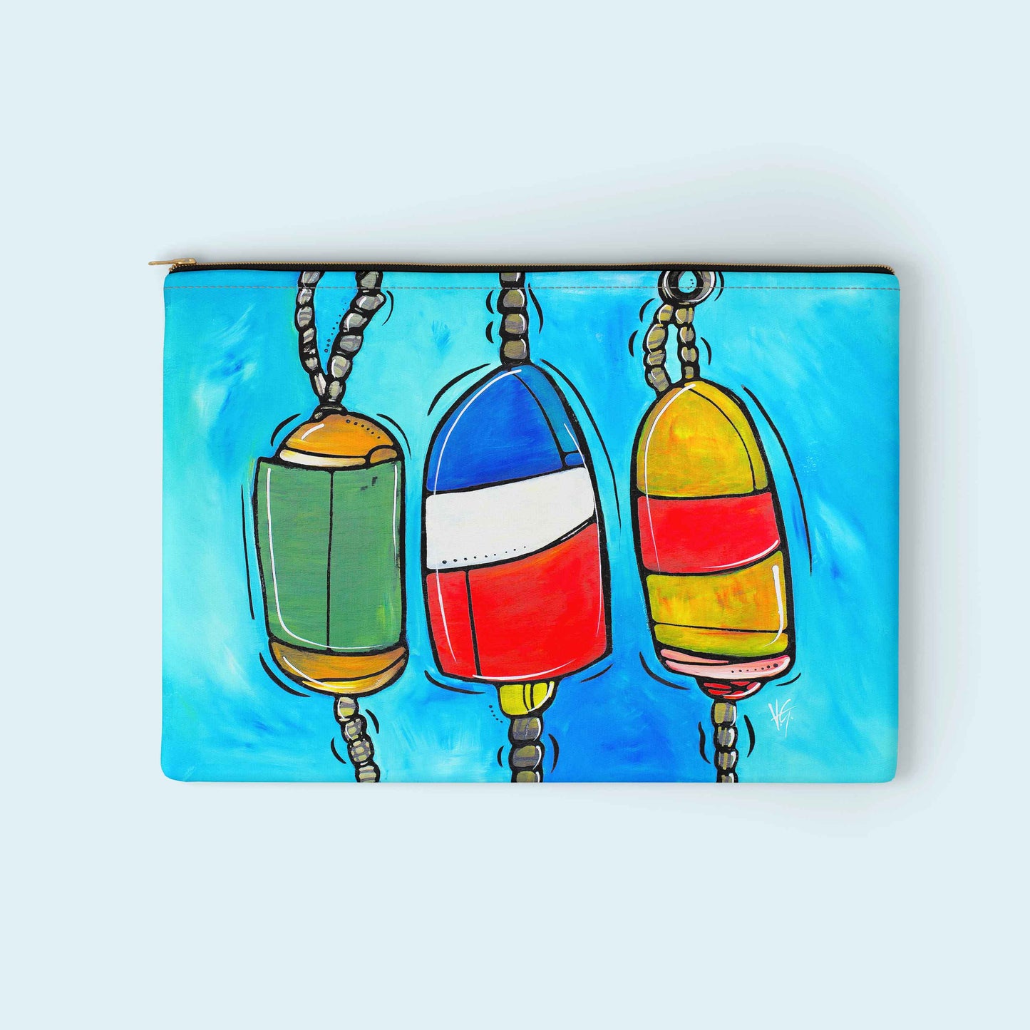 Large Nautical Buoys Zipper Clutch Pouch