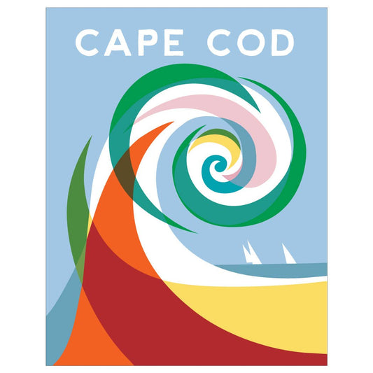 2.5'' x 3.5'' Colorful Wave Cape Cod Magnet