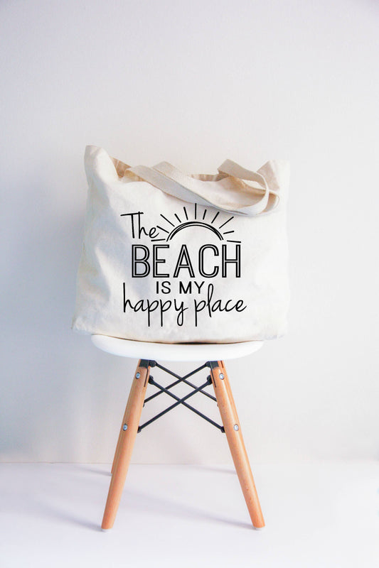 The Beach is my Happy place Tote Bag: Medium