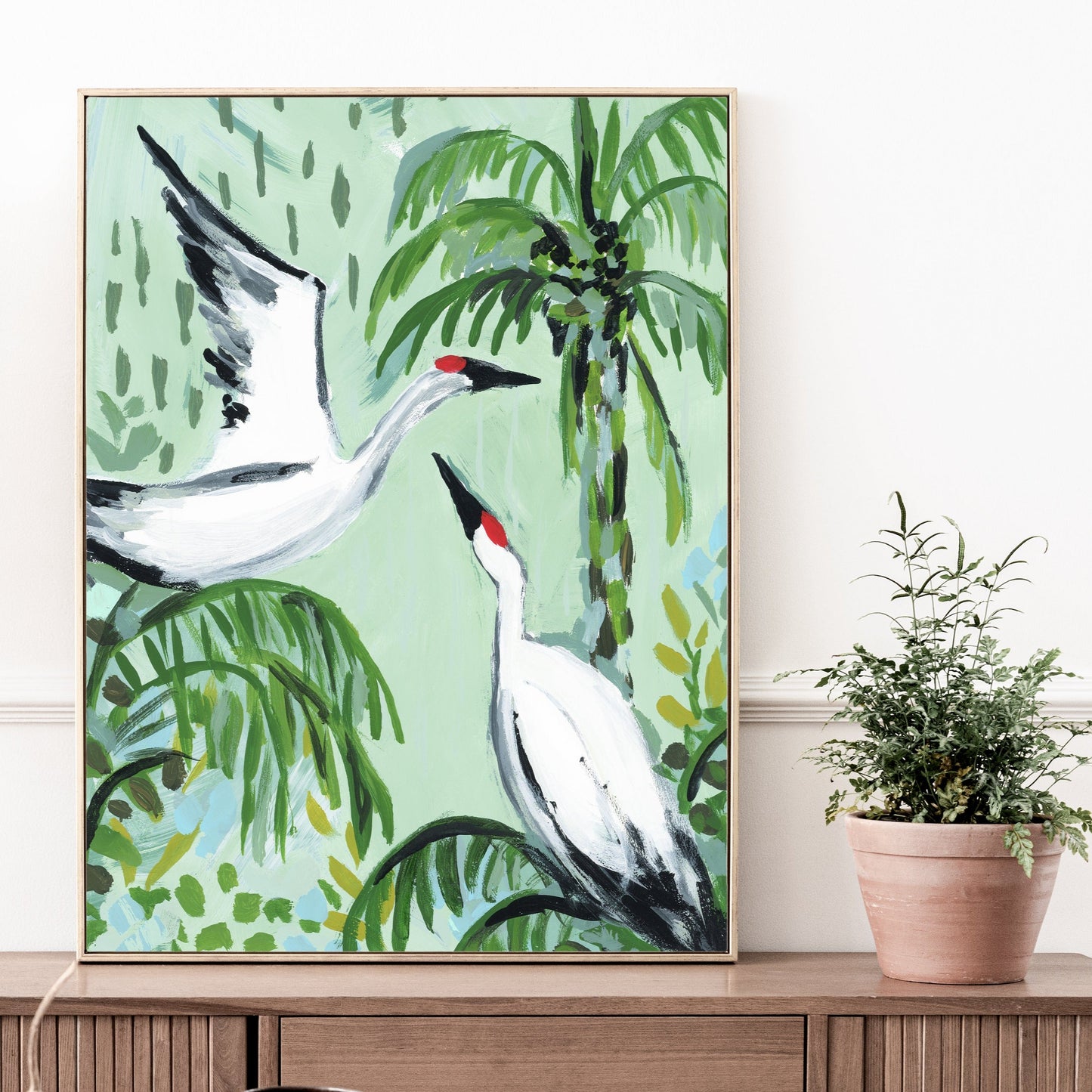 Tropical Birds Amongst the Palms, Fine Art Print