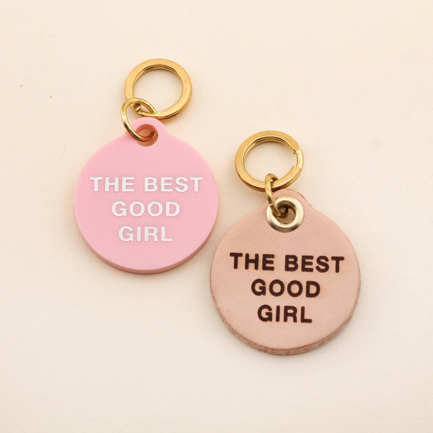 The Best Good Girl Pet Tag: Candy Pink Acrylic