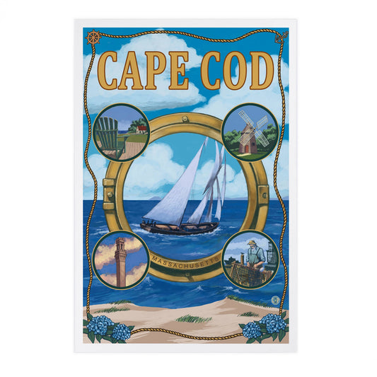 PREMIUM POSTCARDS Cape Cod, MA, Montage Scenes