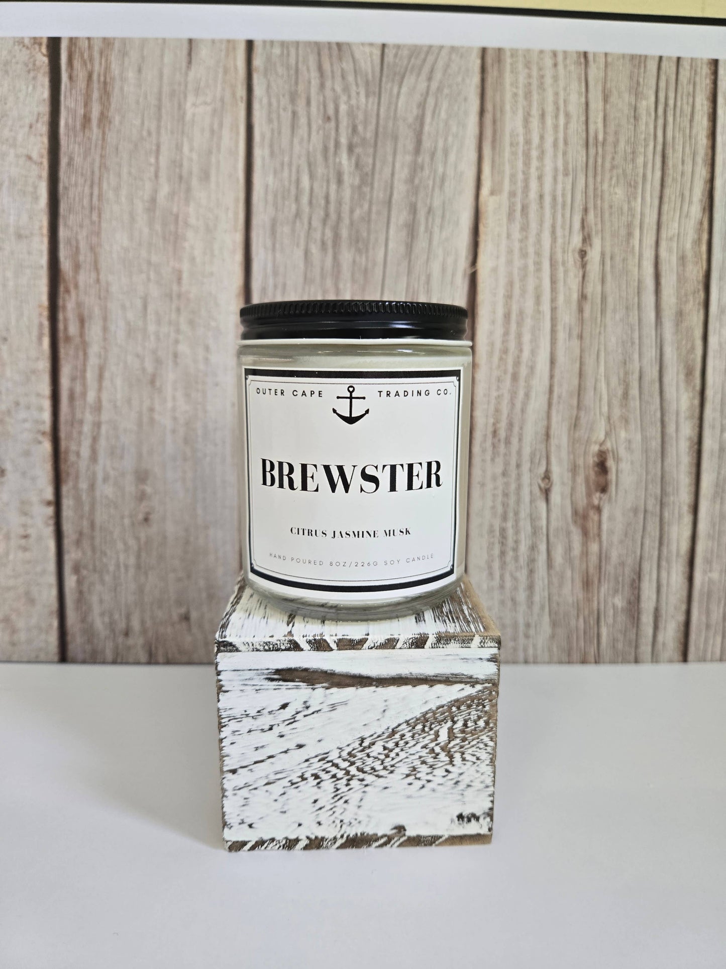 Brewster Cape Cod Soy Wax Crackling Wooden Wick Candle wholesale bulk