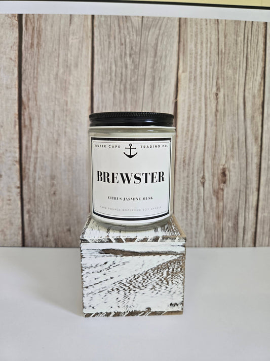 Brewster Cape Cod Soy Wax Crackling Wooden Wick Candle wholesale bulk