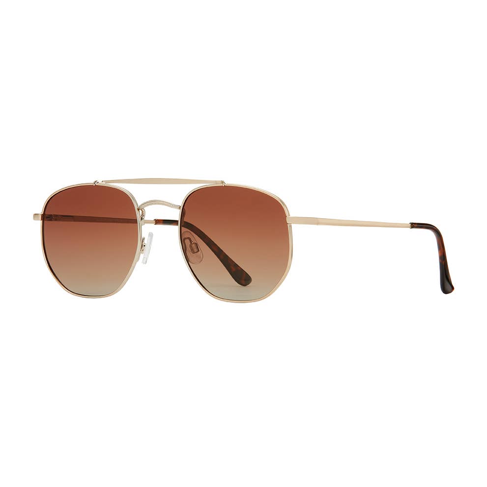 Matilija - Matte Gold/ Tort Tips/ Gradient Brown Polarized