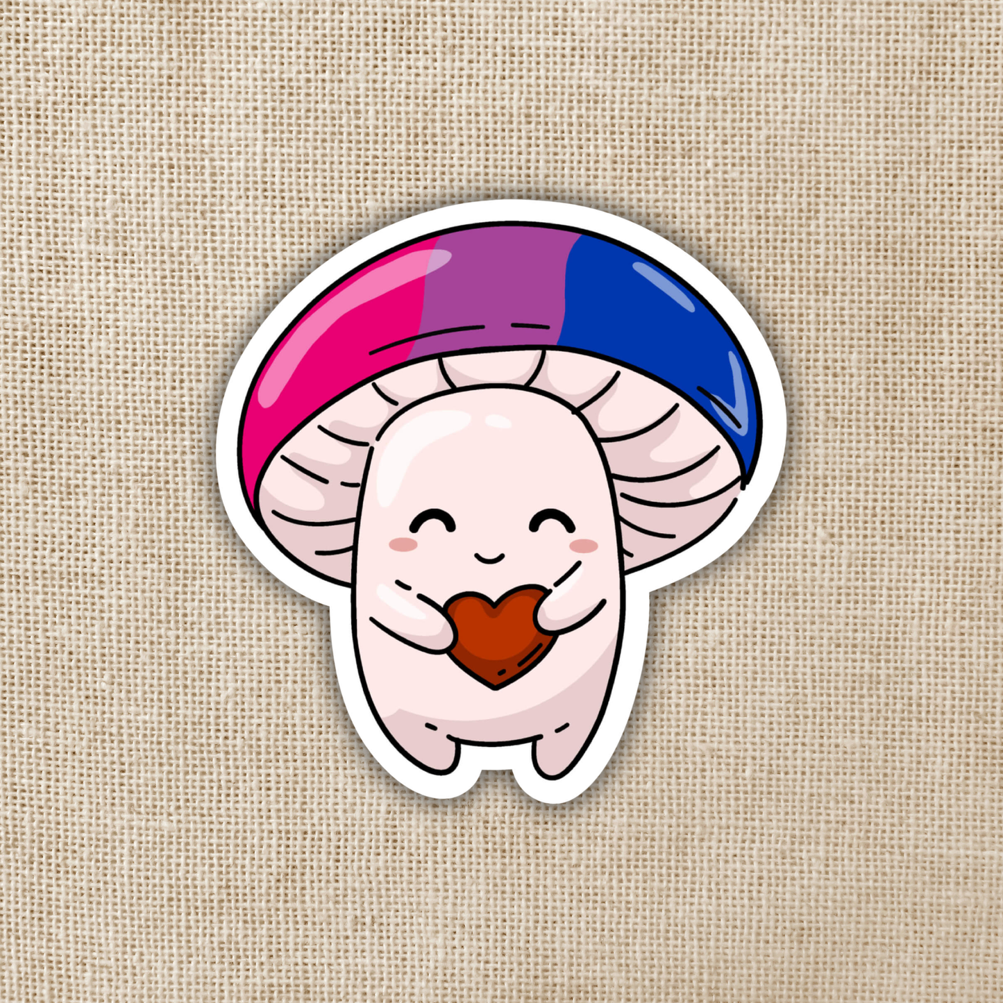 Bisexual Pride Flag Mushroom Sticker