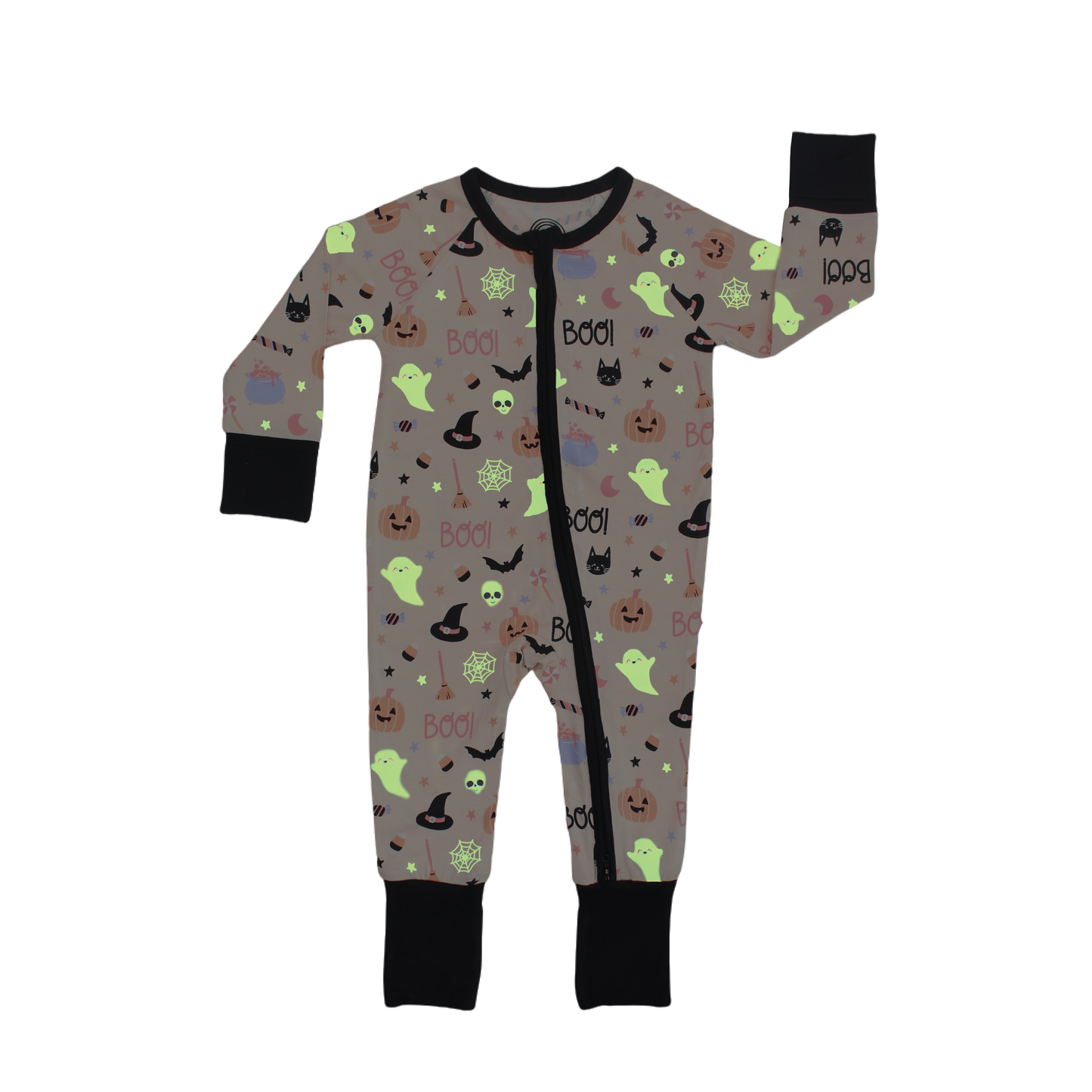 Halloween Sweet and Spooky Girls Glow in the Dark Pajamas Bamboo Baby Convertible Sleeper: 18-24M