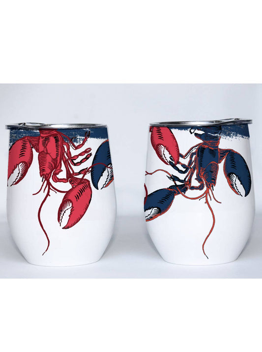 Lobsters Wine Tumbler | Beach Coastal Nautical Gift Souvenir