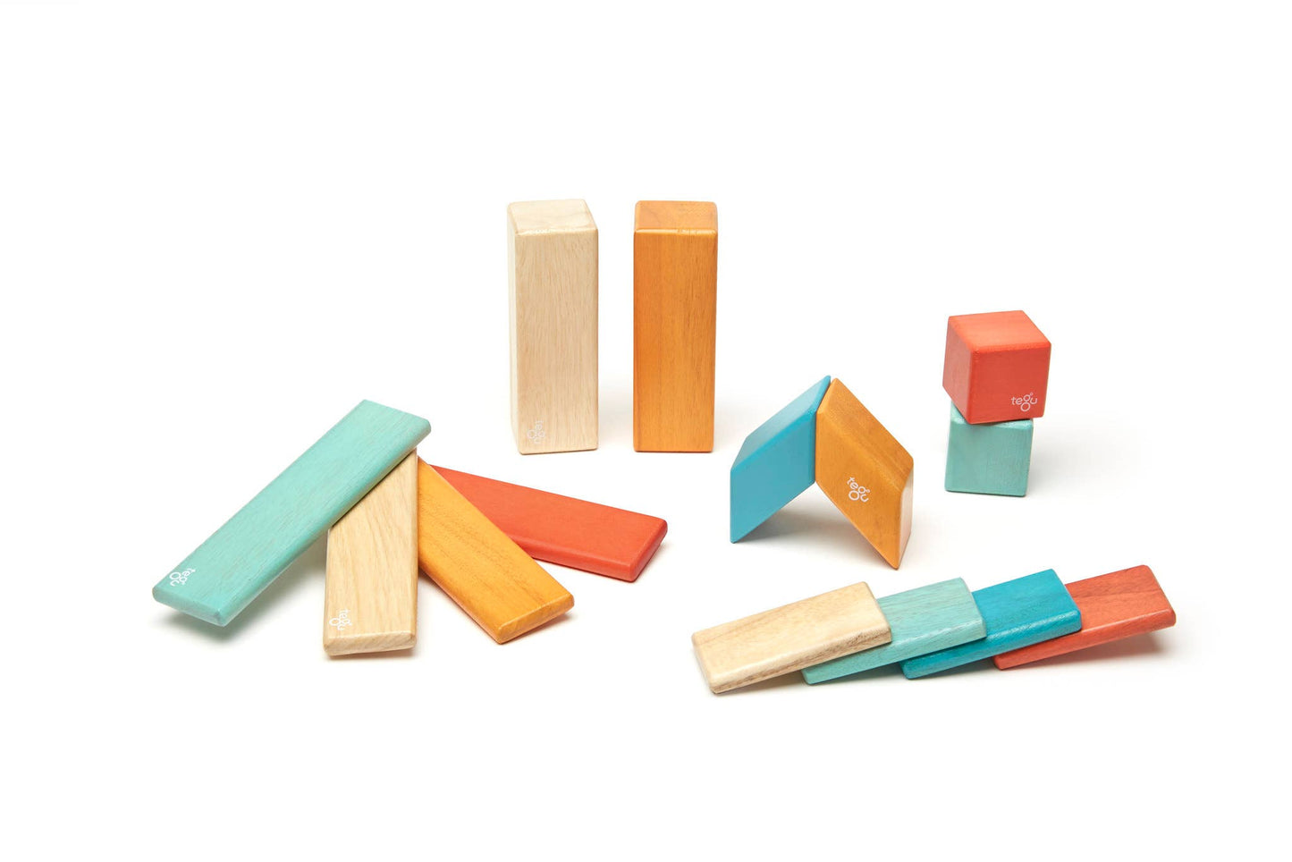 14 Piece Magnetic Wooden Block Set: Tints