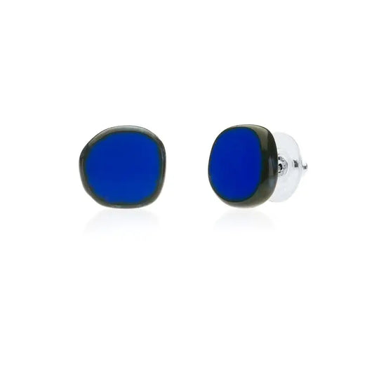 Periwinkle Small Circle Glass Beaded Studs