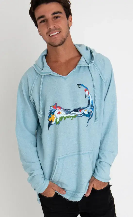 Cape Cod Reverse French Terry Hoodie -Water: Small