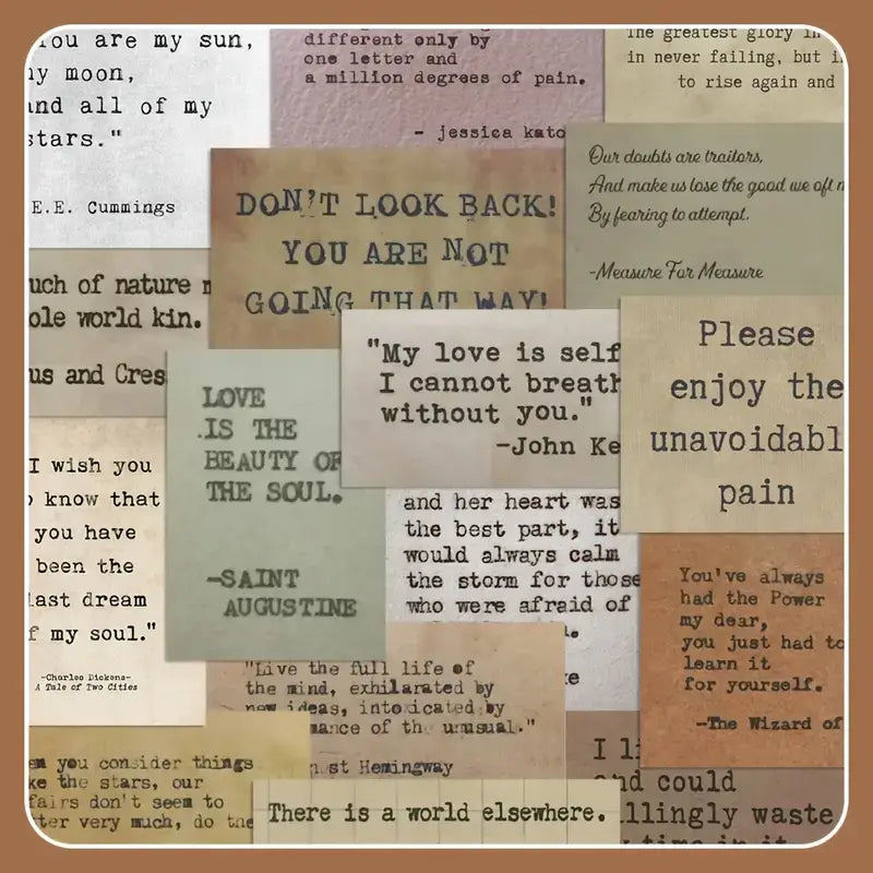 Vintage Styled Motivational Quote Sticker Packs (10/20/50): 10 Stickers