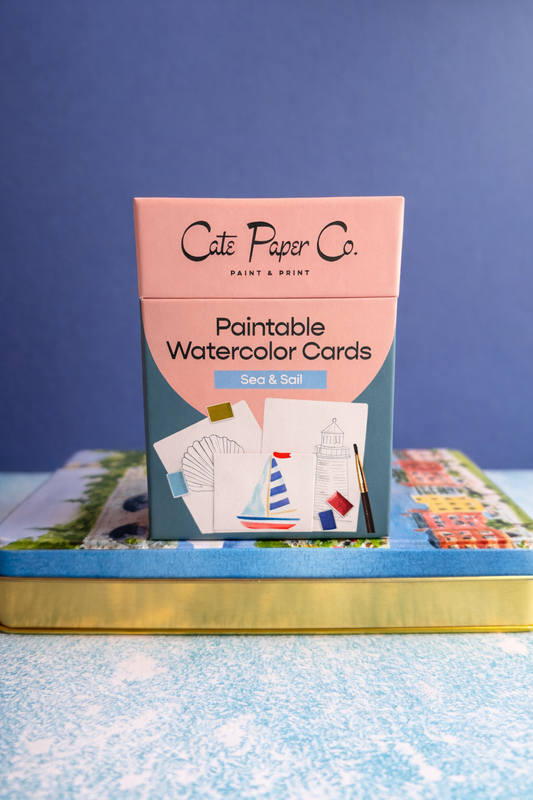 Paintable Watercolor Card Deck - Sea and Sail