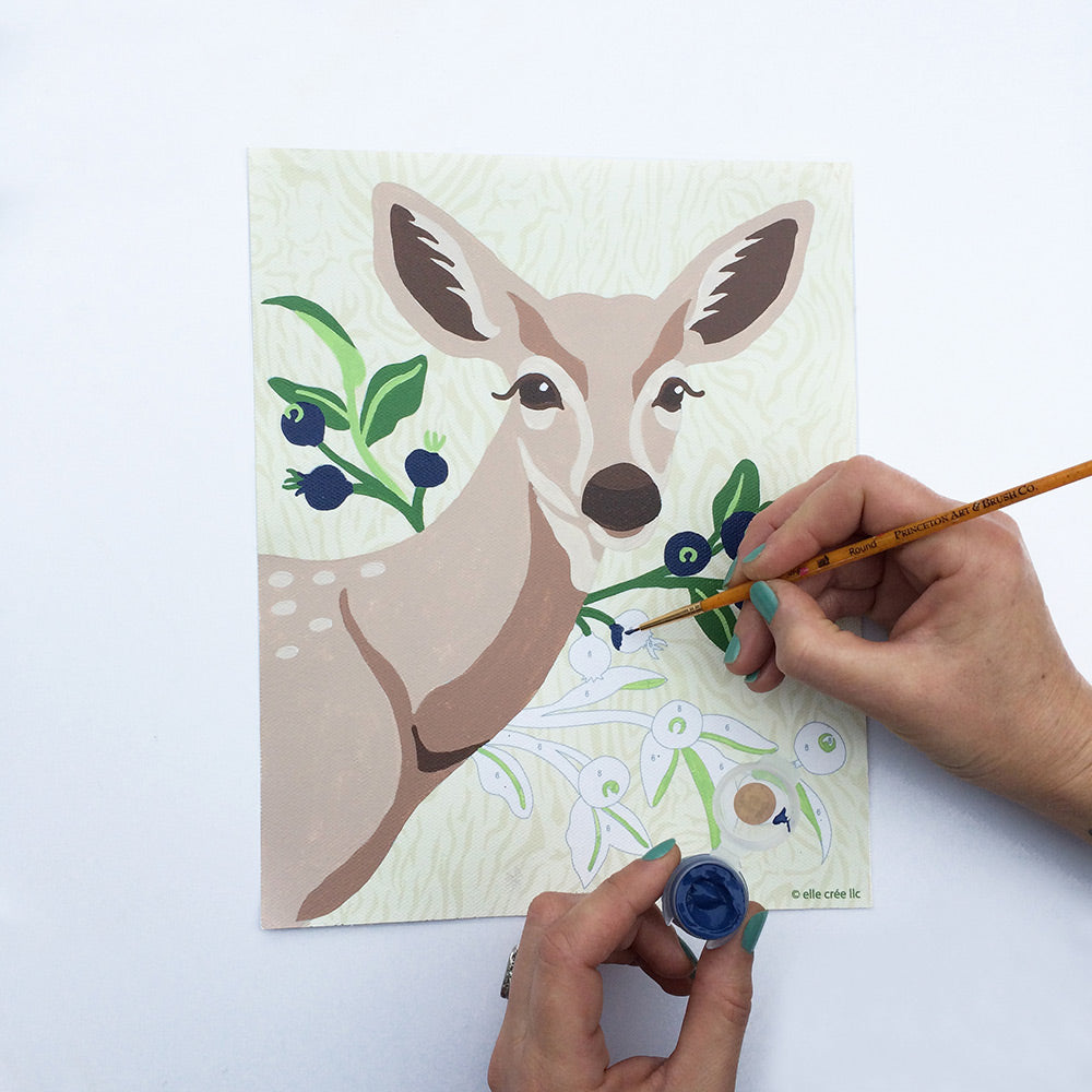 Deer with Huckleberries | 8x10 paint-by-number kit