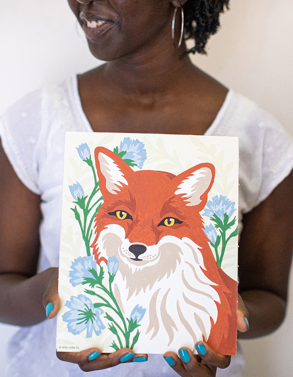 Fox with Chicory | 8x10 paint-by-number kit