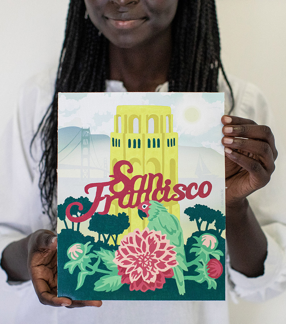 Parrot at Coit Tower | 8x10 paint-by-number kit