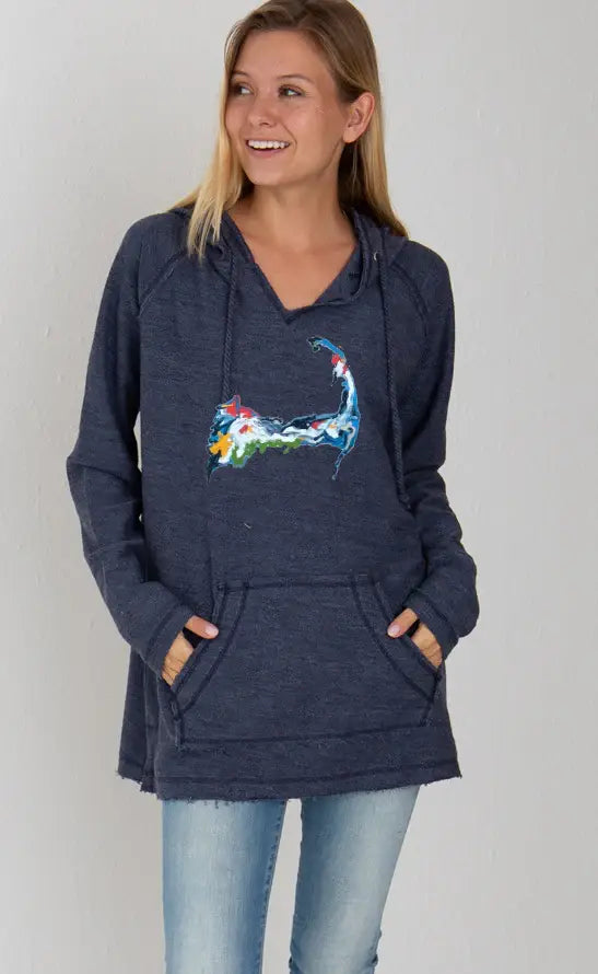 Cape Cod Reverse French Terry Hoodie -navy: Small