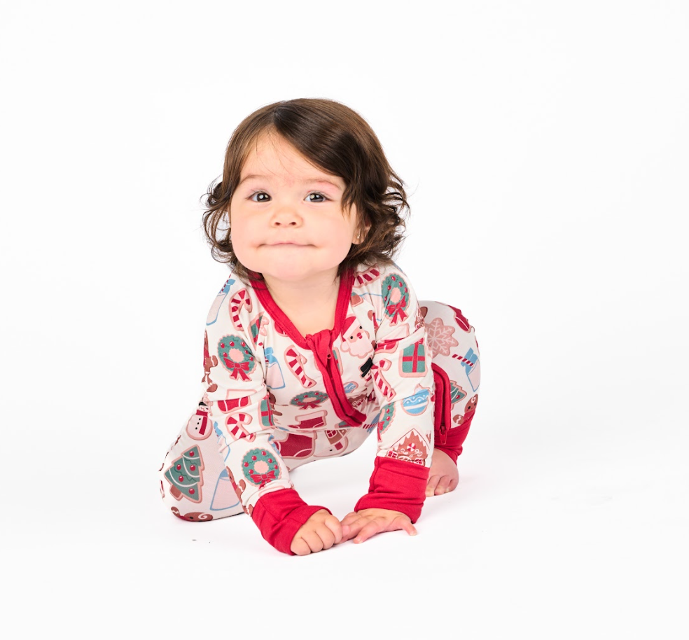 Milk and Cookies Christmas Holiday Bamboo Baby Pajamas: 18-24M