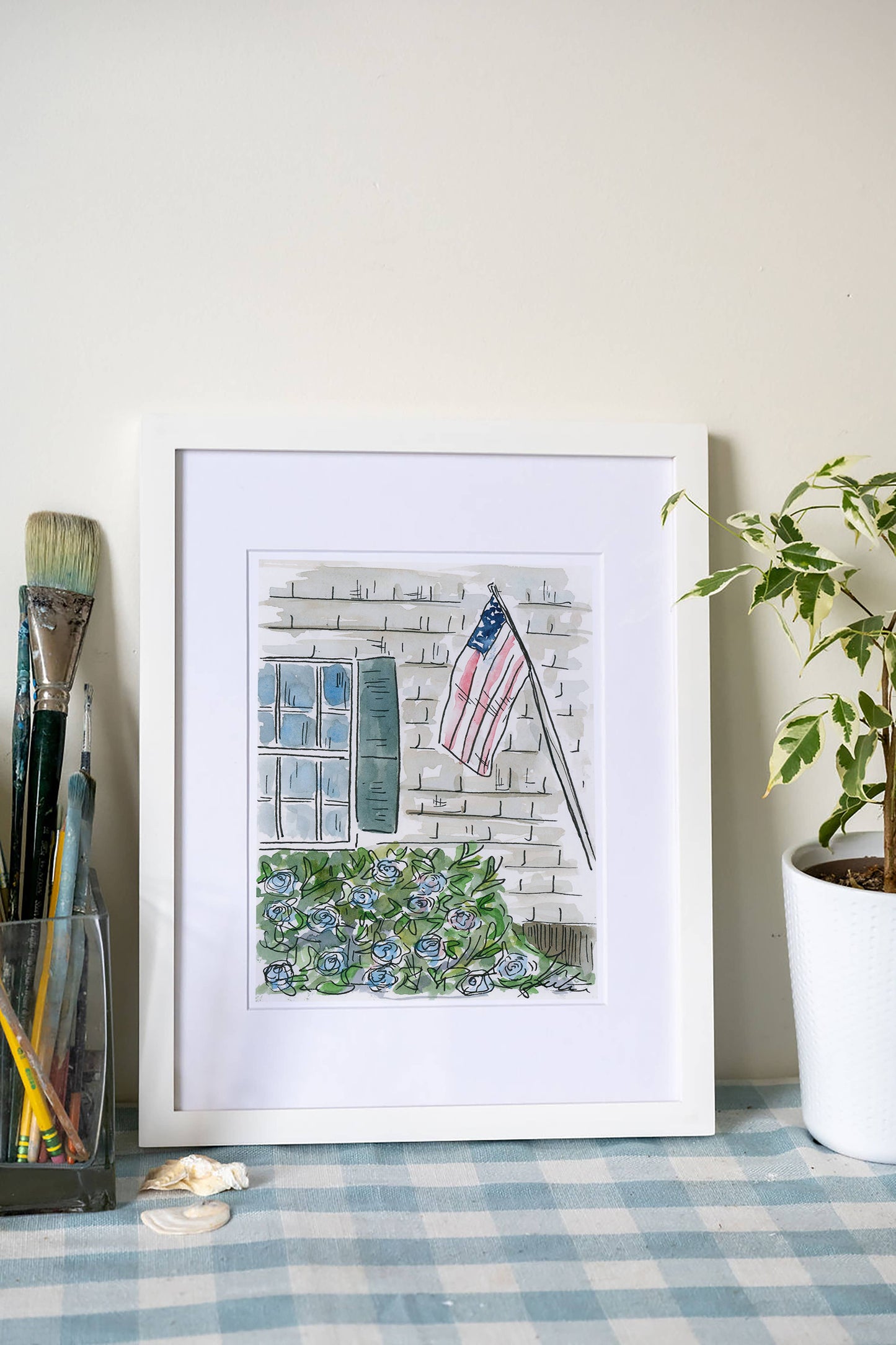 Cape Cod Homes Hydrangeas | Cape Cod Art Print